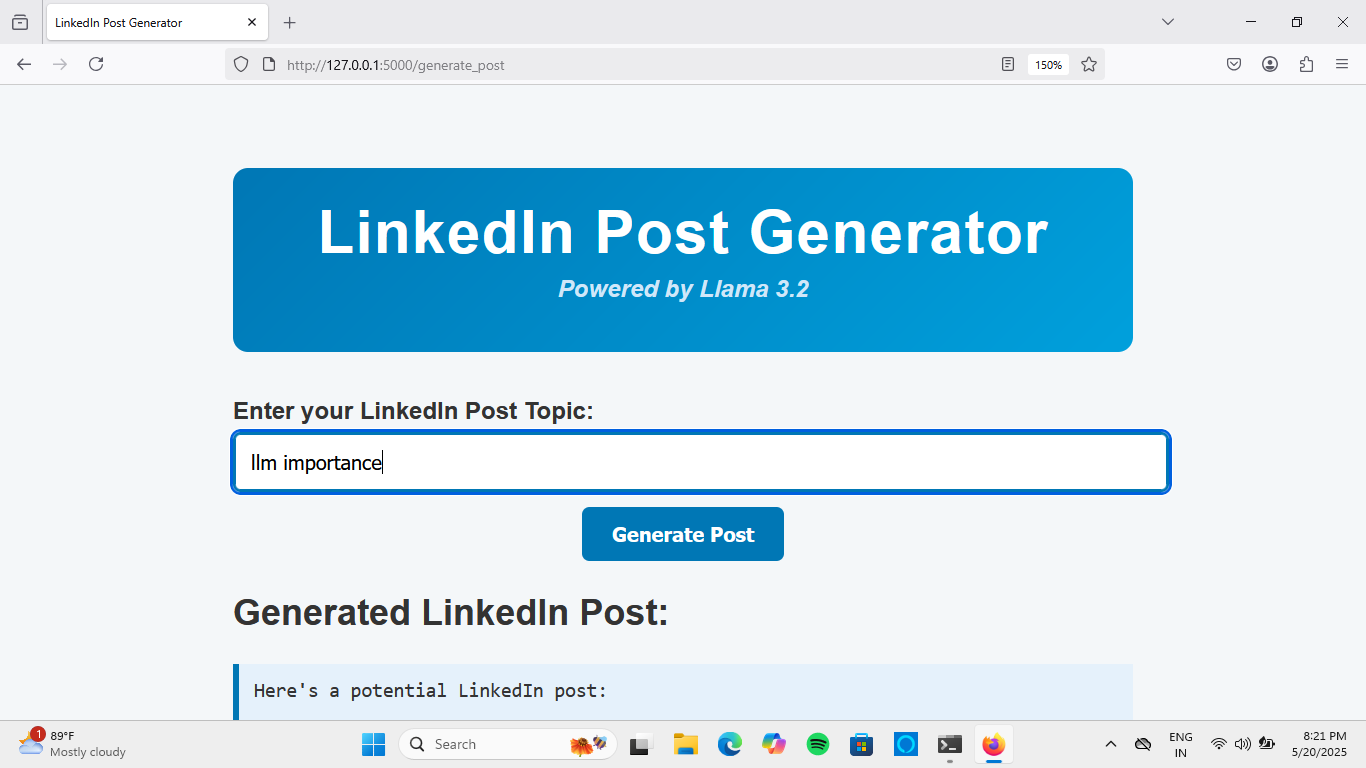 LinkedIn Post Generator